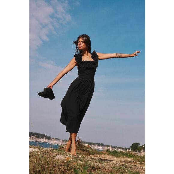 Free People Ruffle It Up Midi - Xs Black - Picture 1 of 3
